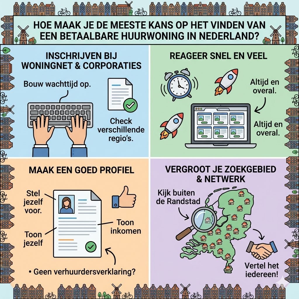 Infographic: Hoe maak je de meeste kans op het vinden van een betaalbare huurwoning in Nederland